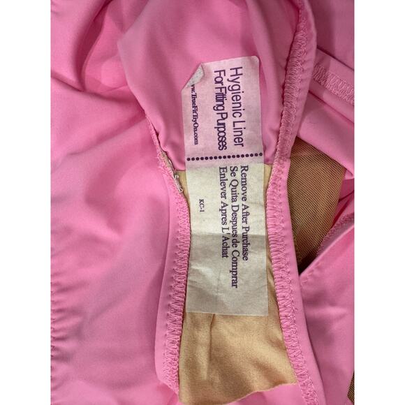 Norma Kamali Large $265 NWT Pink Mio Mesh Cut-Out One-Piece Swimsuit Bathingsuit - Picture 7 of 7